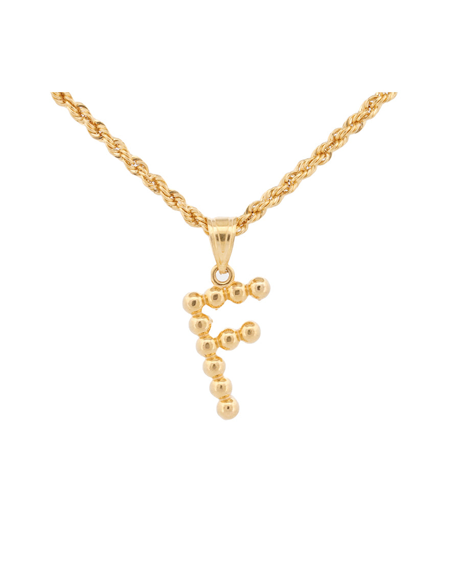 Gold Letter F Pendant Necklace – 0.91g | Bigeasy Jewellers