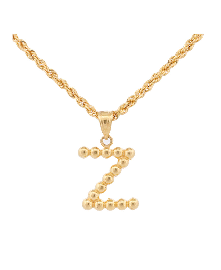 Gold Initial Pendant Necklace – Letter Z, 1.11g | Bigeasy Jewellers