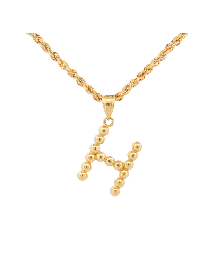 Gold Initial Pendant Necklace – Letter H, 1.18g | Bigeasy Jewellers