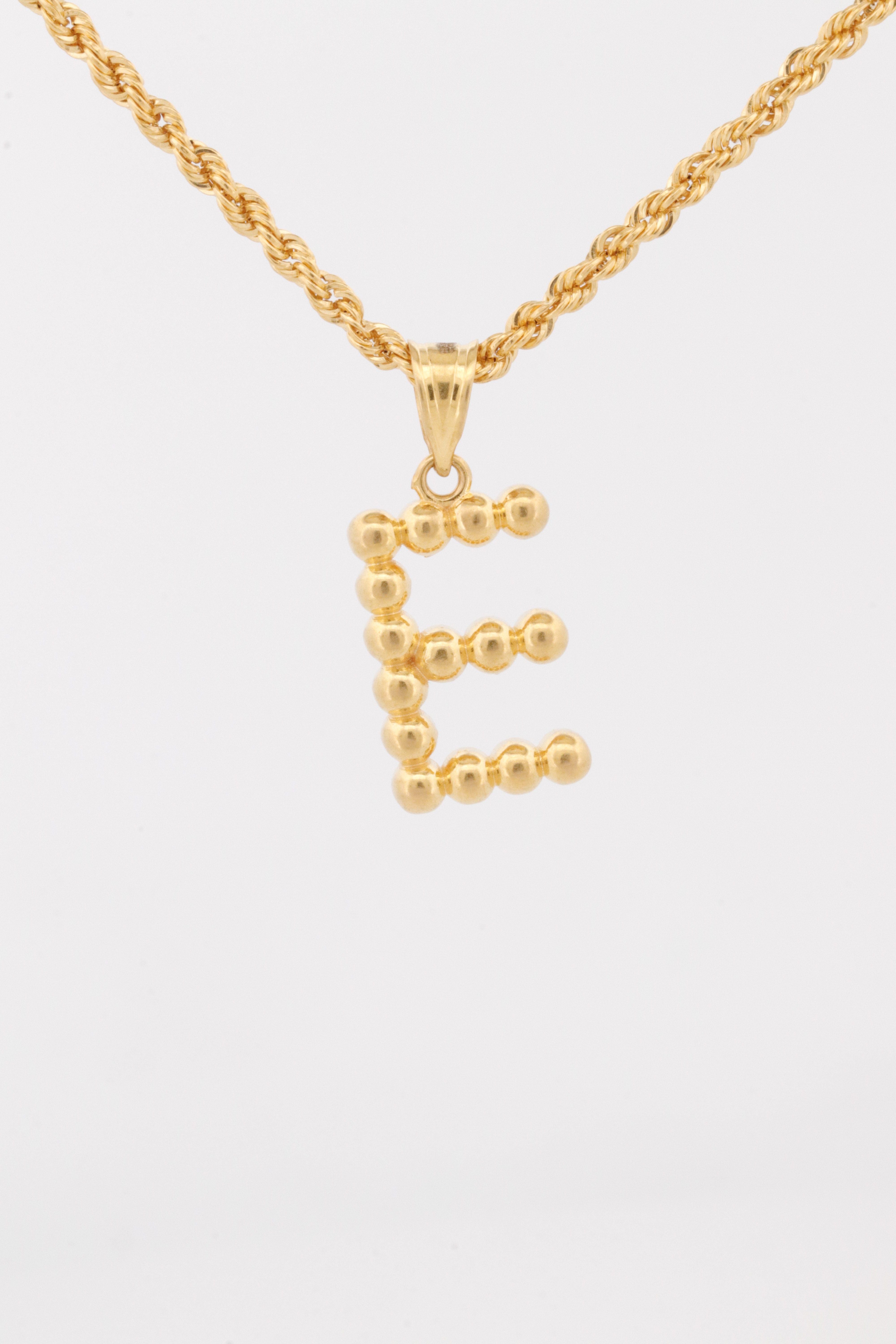 Gold Letter E Pendant Necklace – 1.19g | Bigeasy Jewellers