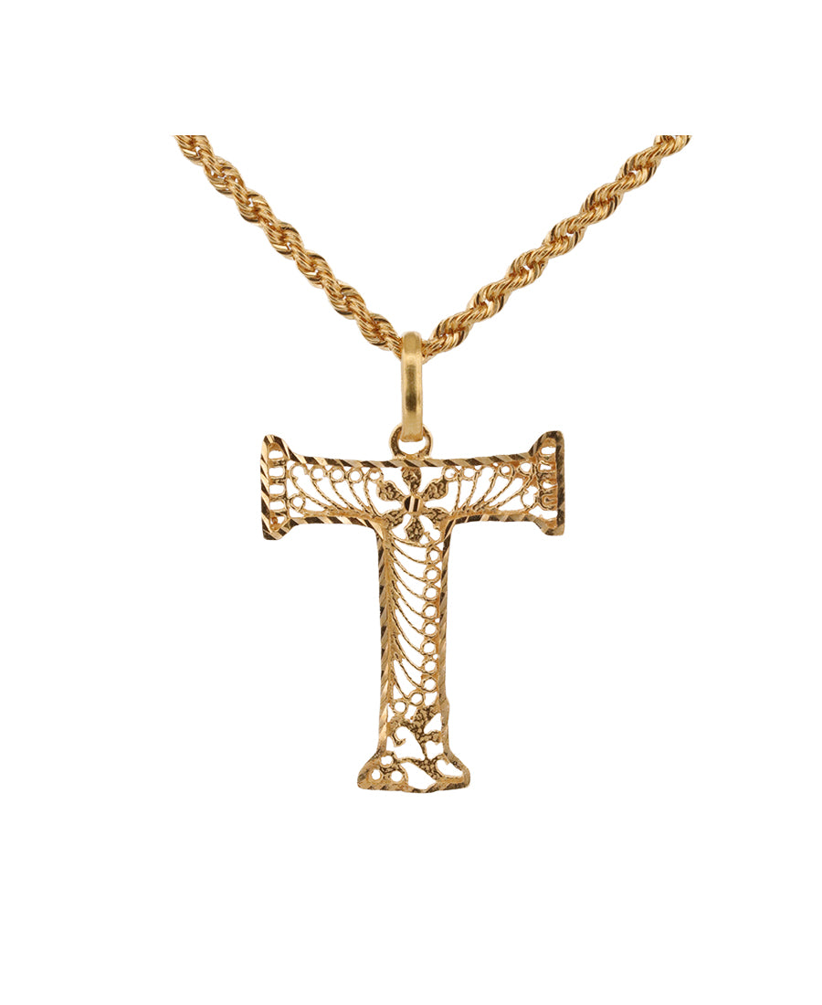 Gold Letter "T" Pendant Necklace – 1.61g | Bigeasy Jewellers