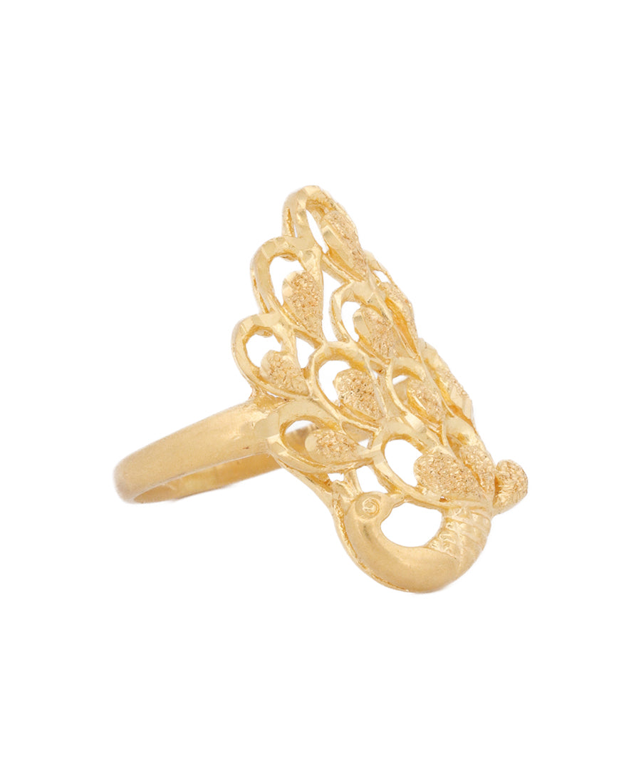 22K Gold Peacock Design Ring – 4.5g Elegant Jewelry | Bigeasy Jewellers