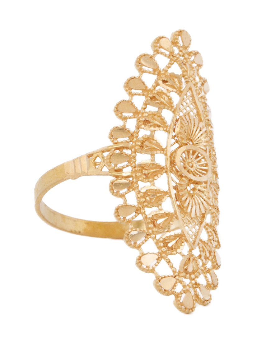 22K Gold Statement Filigree Ring – 3.25g Elegant Jewelry | Bigeasy Jewellers