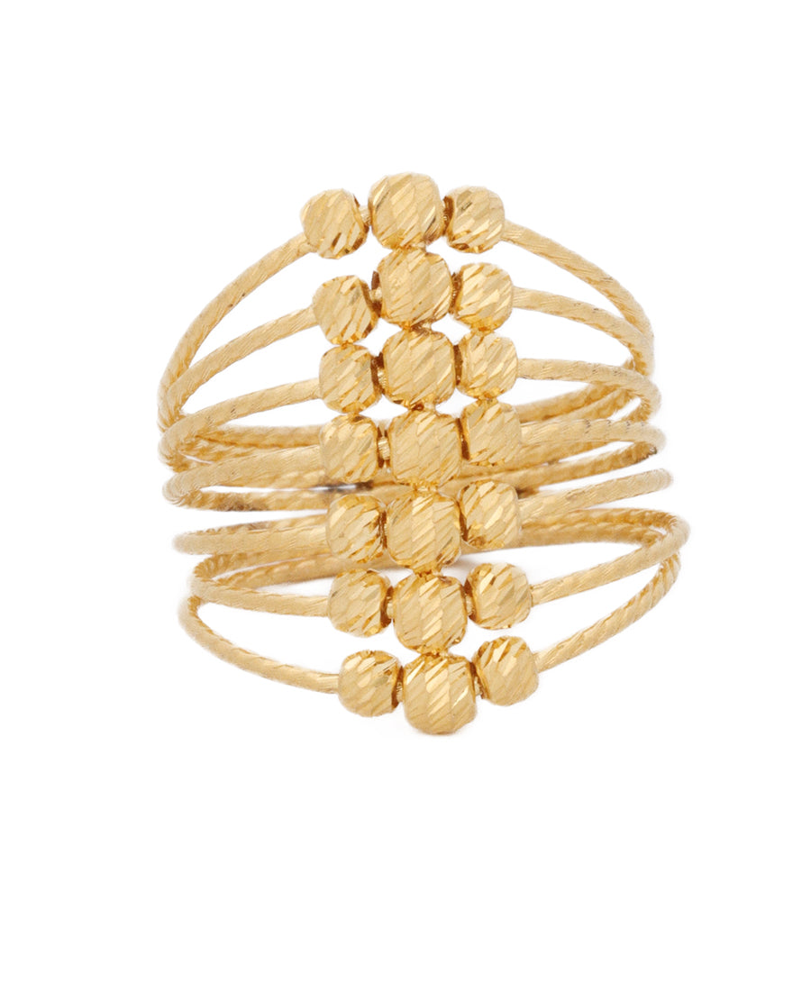 21K Gold Multi-Band Beaded Ring – 4.3g | Bigeasy Jewellers