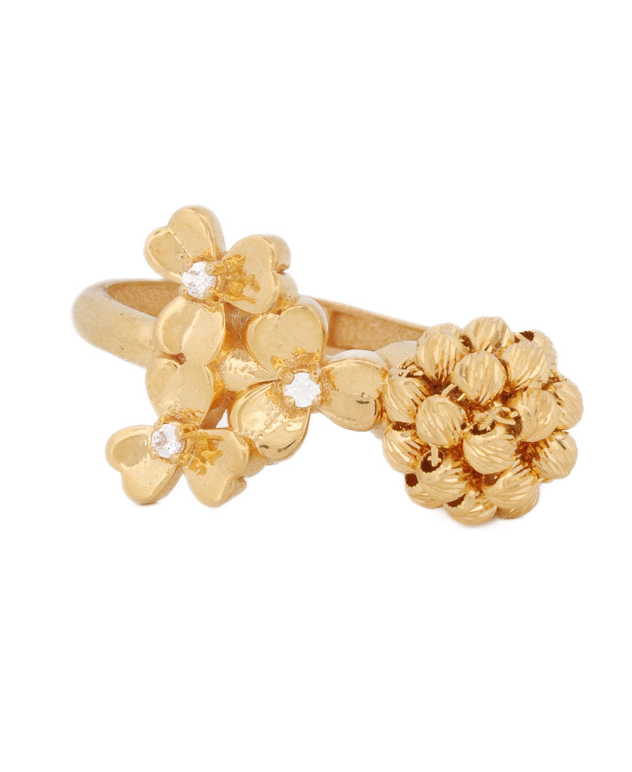 21K Gold Floral Diamond Ring – 5.5g | Bigeasy Jewellers