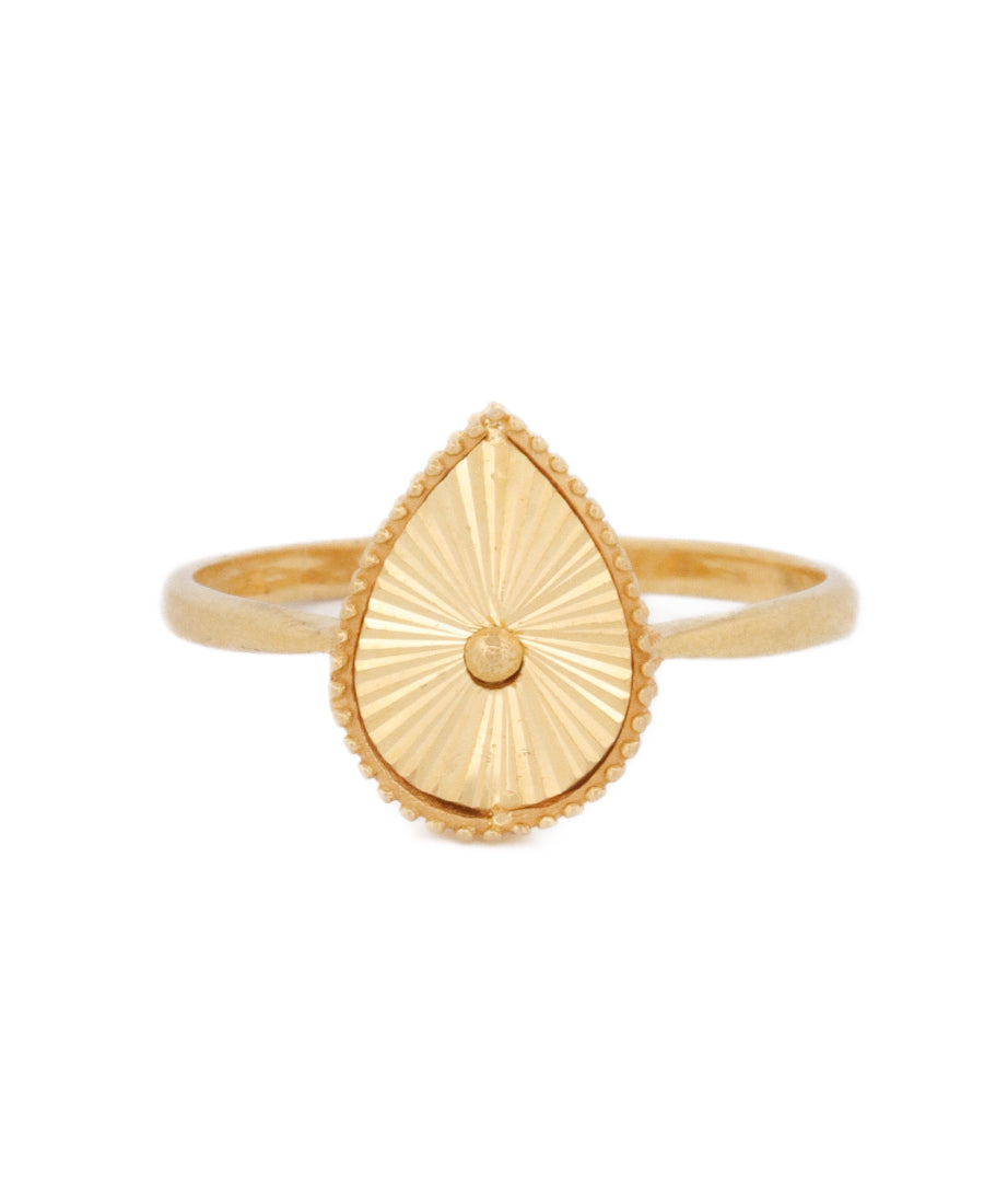 21K Gold Teardrop Ring – 2.4g Elegant Design by Bigeasy Jewellers