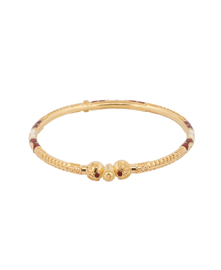 Bigeasy Jewellers 22K Gold Bangle with Enamel – 23.75g, Size 2.5