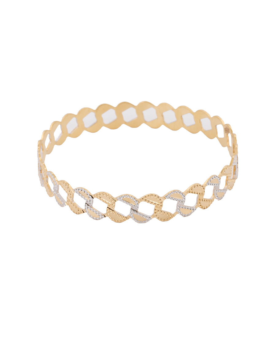 Bigeasy Jewellers 22K Two-Tone Gold Bangle – 27.8g, Size 2.5