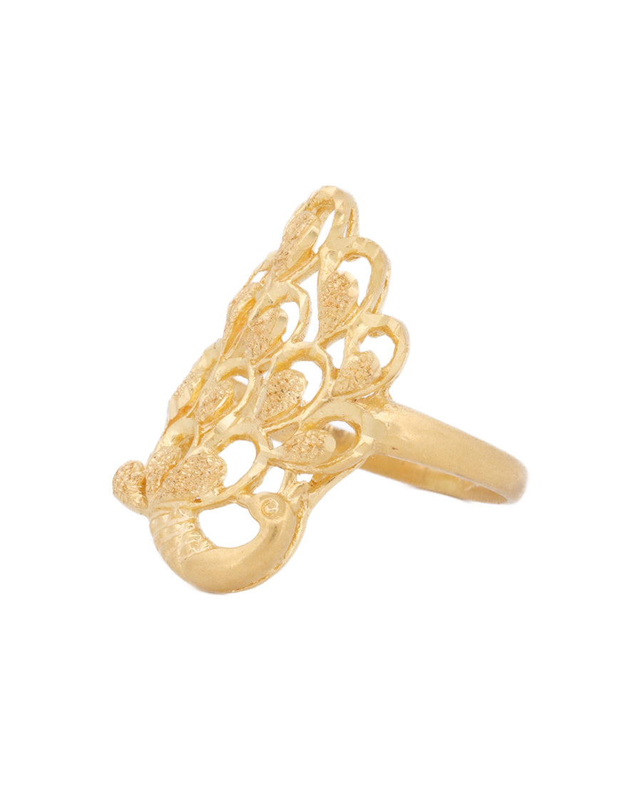 22K Gold Peacock Design Ring – 4.5g Elegant Jewelry | Bigeasy Jewellers
