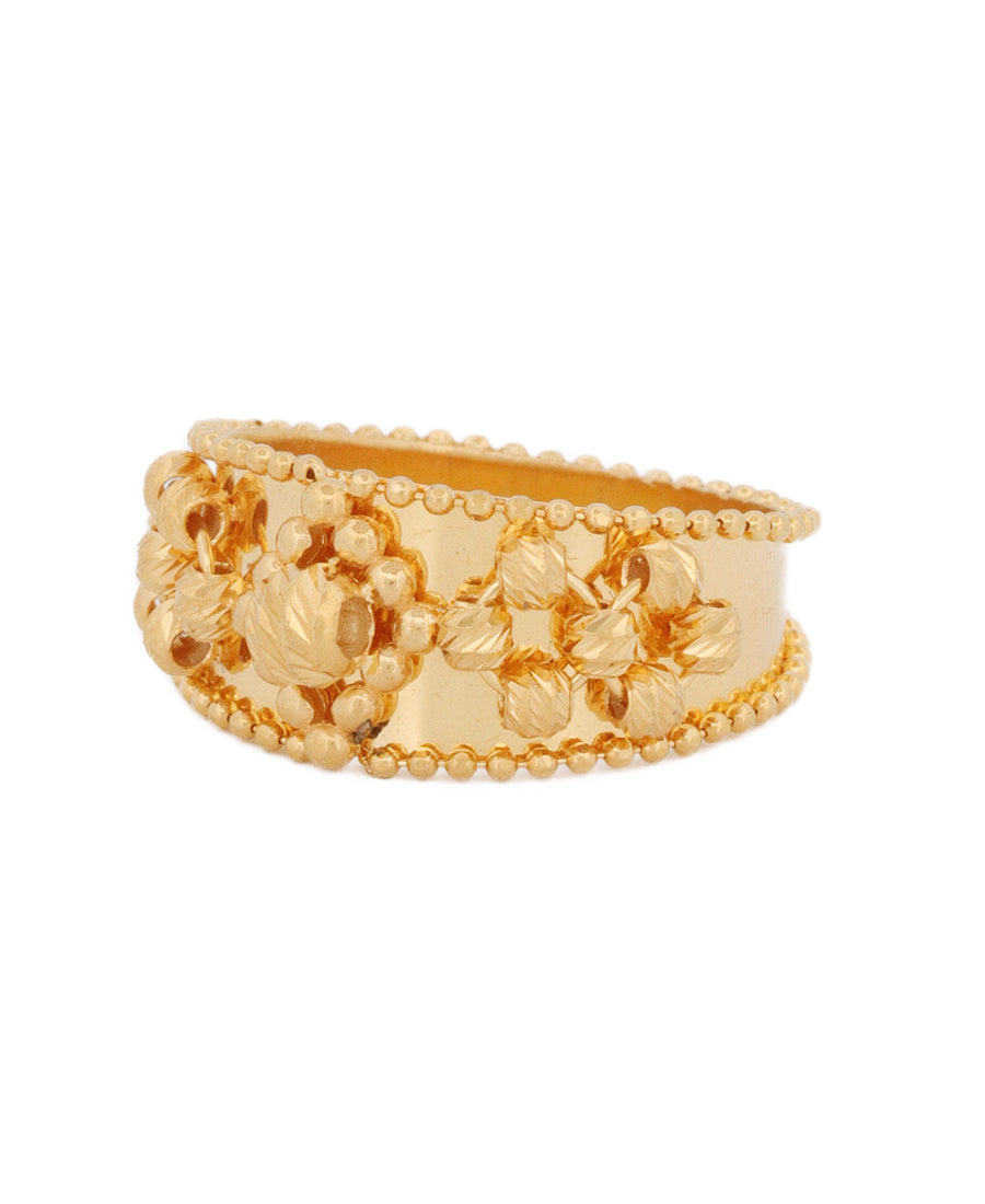 21K Gold Floral Band Ring – 3.96g | Bigeasy Jewellers