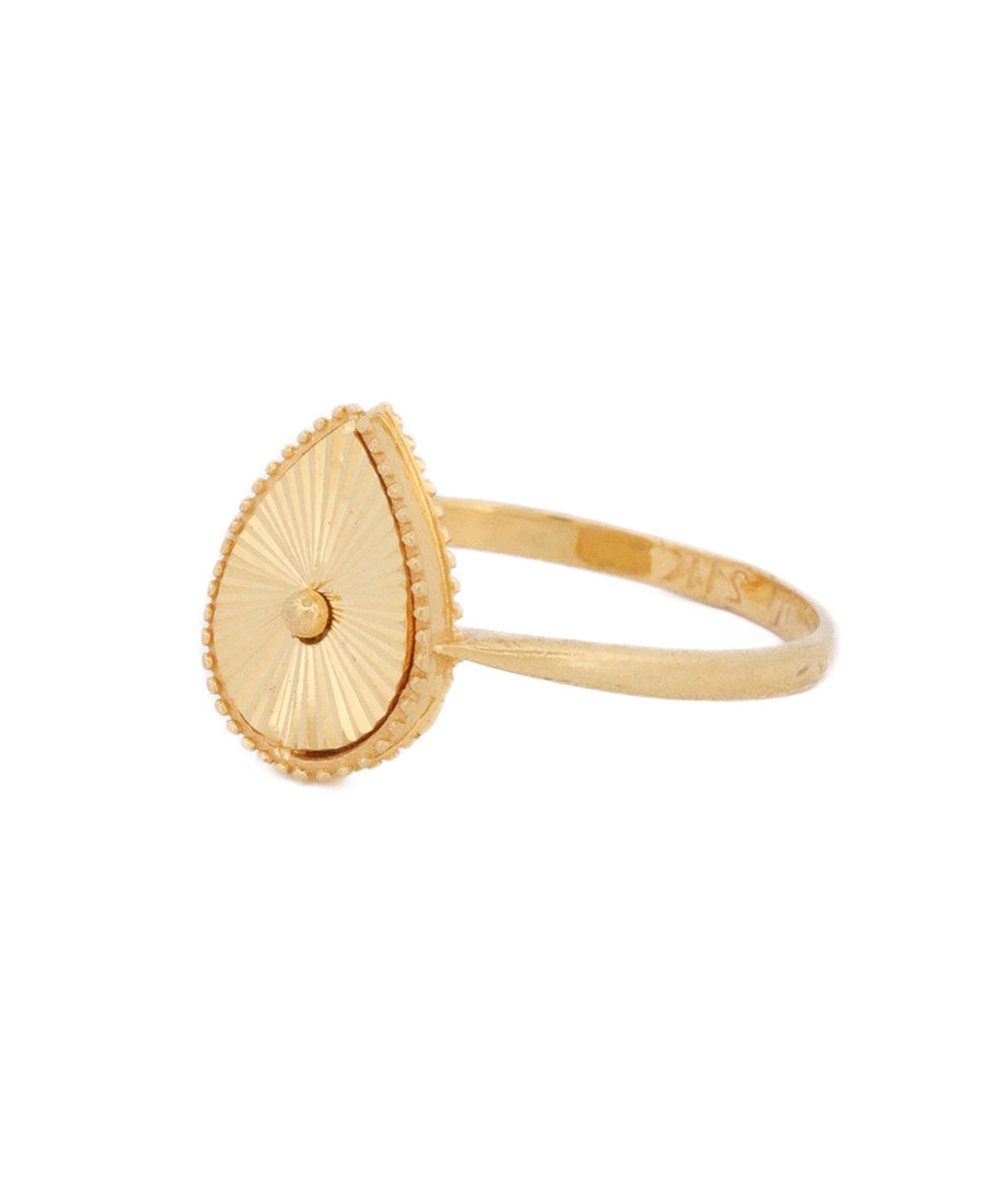 21K Gold Teardrop Ring – 2.4g Elegant Design by Bigeasy Jewellers