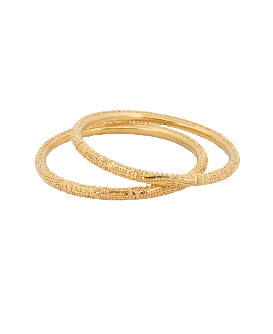 Bigeasy Jewellers 22K Intricate Gold Bangle – 31.84g, Size 2.25
