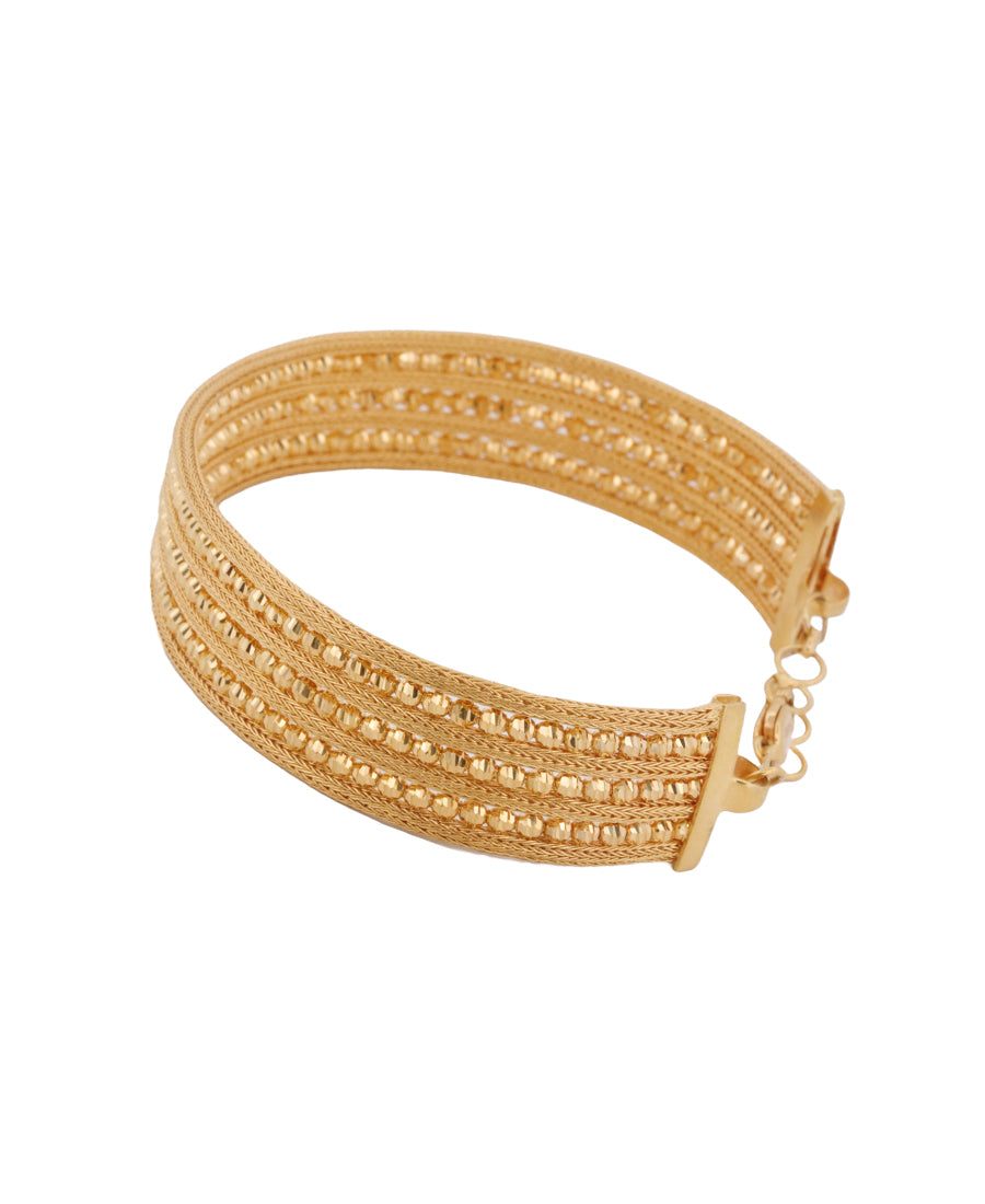 Bigeasy Jewellers 22K Gold Wide Textured Bangle – 38.84g, Size 2.4