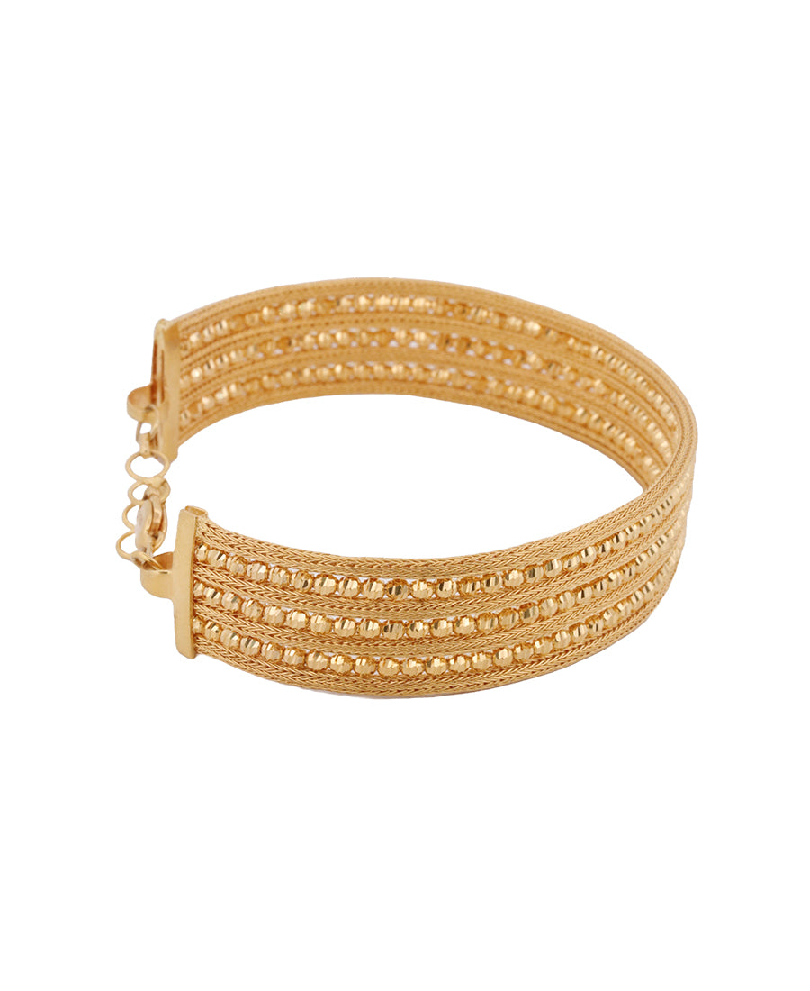 Bigeasy Jewellers 22K Gold Wide Textured Bangle – 38.84g, Size 2.4