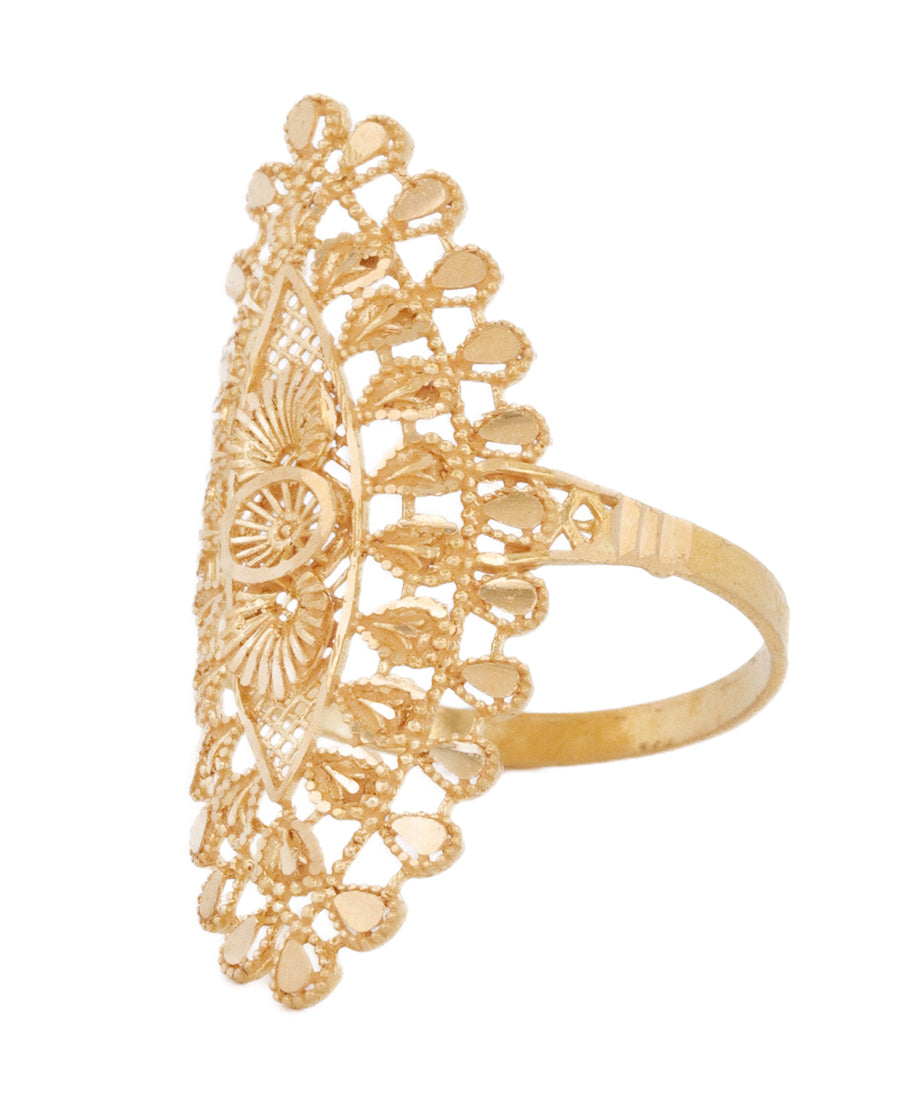 22K Gold Statement Filigree Ring – 3.25g Elegant Jewelry | Bigeasy Jewellers