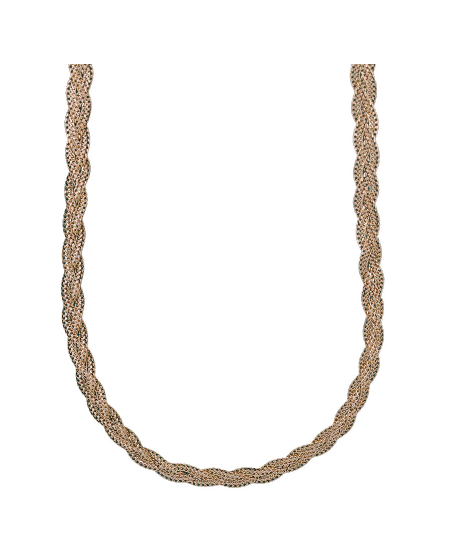 14K Gold Braided Chain Necklace – 16" | 5.5g, 3.05mm | Bigeasy Jewellers