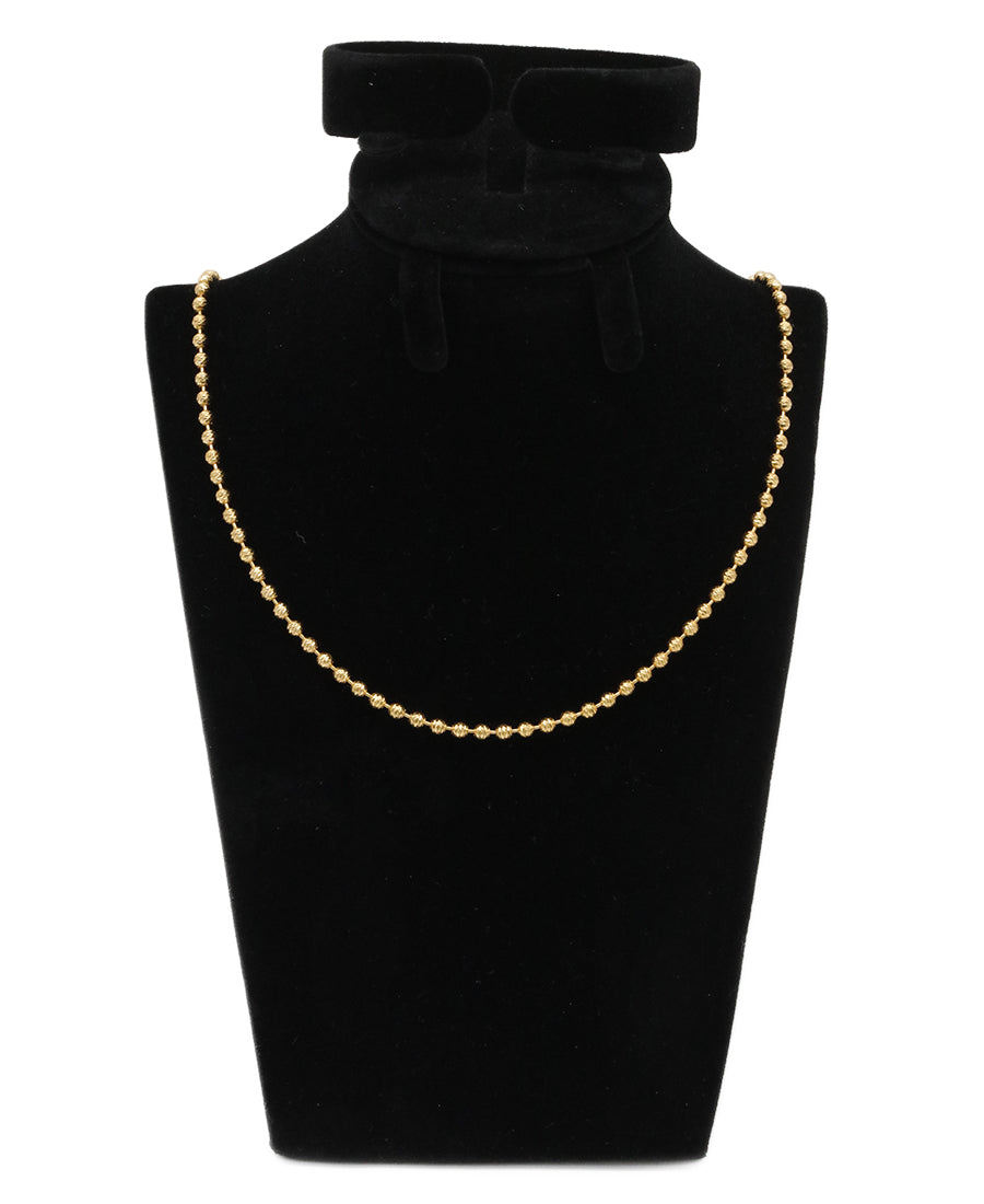 20-Inch Gold Bead Chain Necklace – 18.6g, 2.9mm | Bigeasy Jewellers