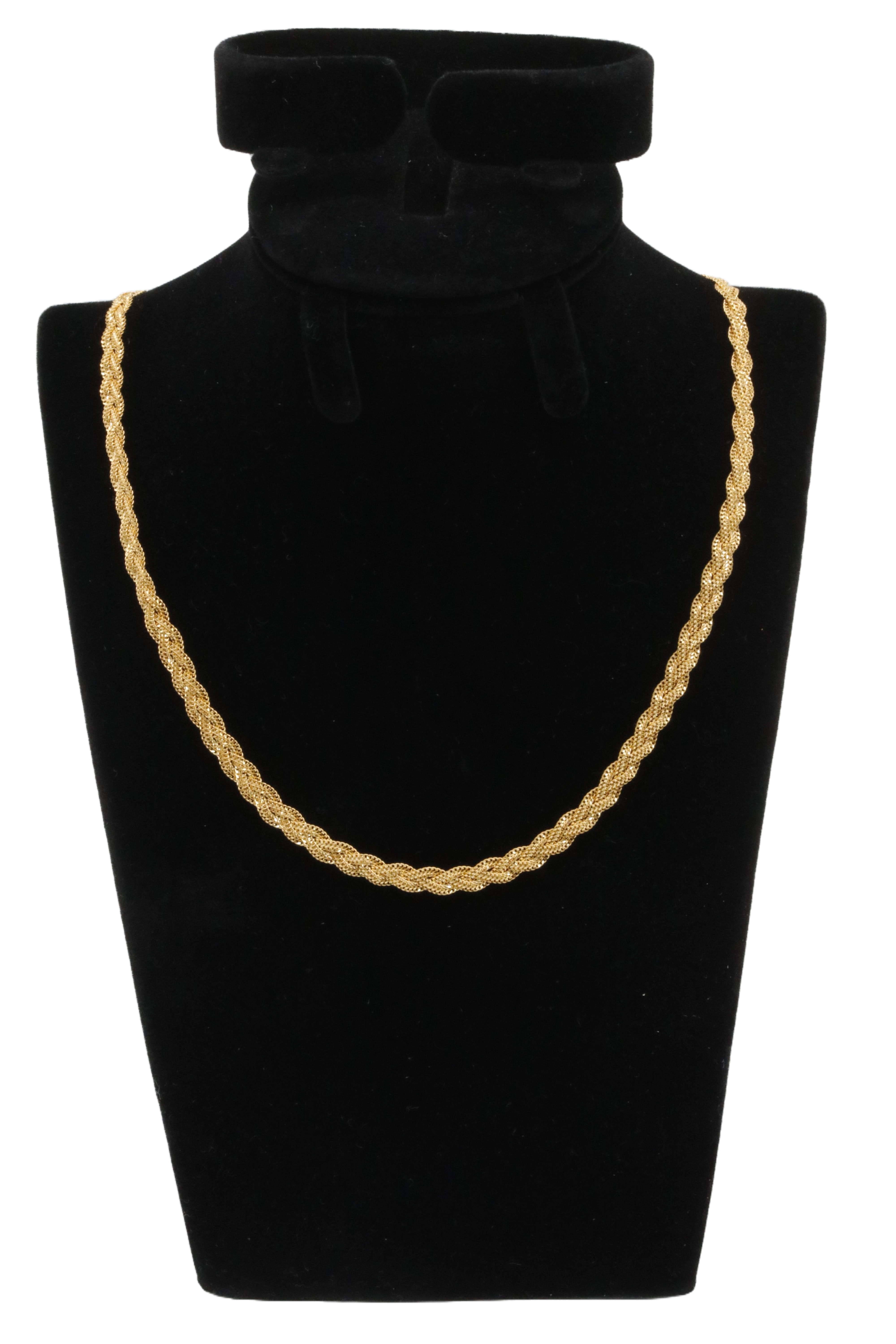 14K Gold Braided Chain Necklace – 18" | 10.08g, 4.25mm | Bigeasy Jewellers