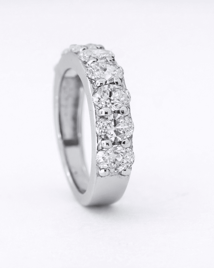 Diamond ring on a white background