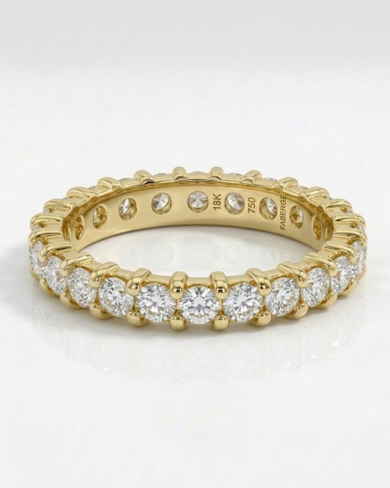 Gold Band for wedding with diamonds on a white background