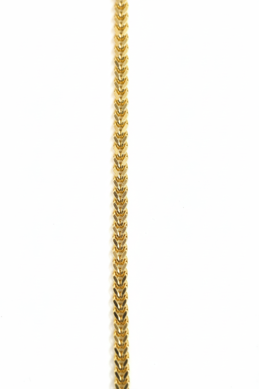 Gold chain on a white background