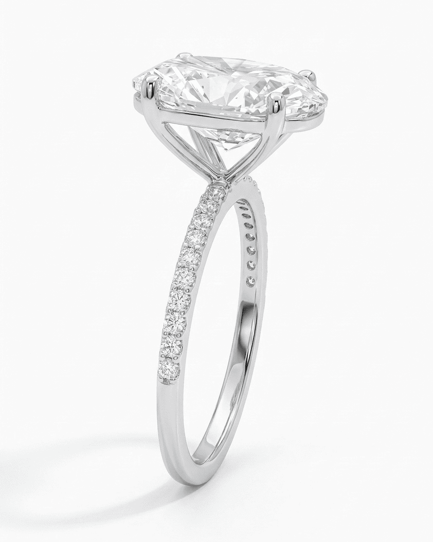 Diamond ring with a white background