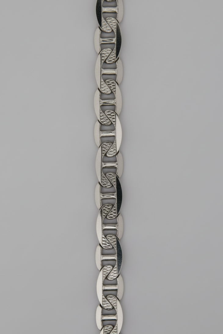 Silver chain on a gray background