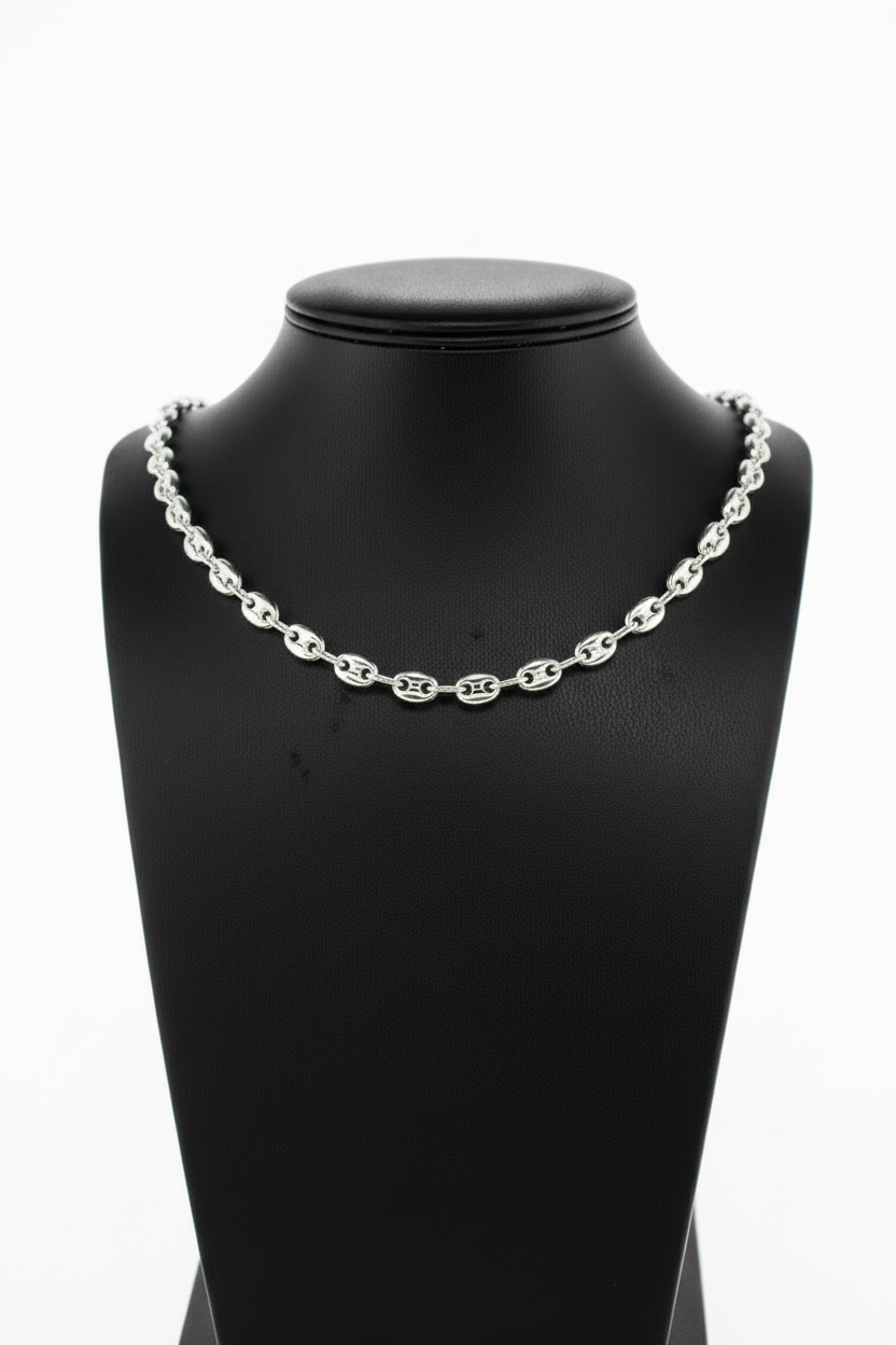 925 Sterling Silver Chain Necklace – 21.66 Gram - Premium Italian Silver on display, featuring a sleek design.