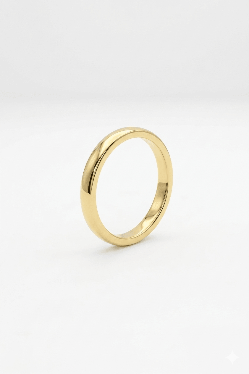 Gold ring on a white background