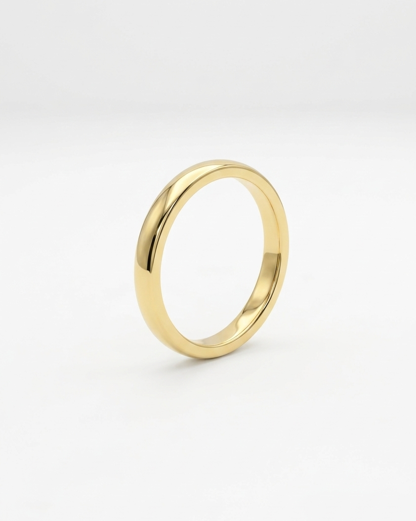 Gold ring on a white background