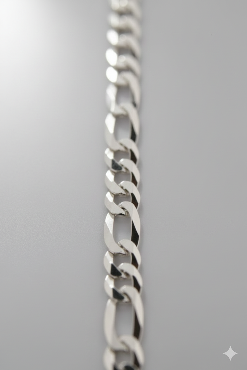 Silver chain on a gray background