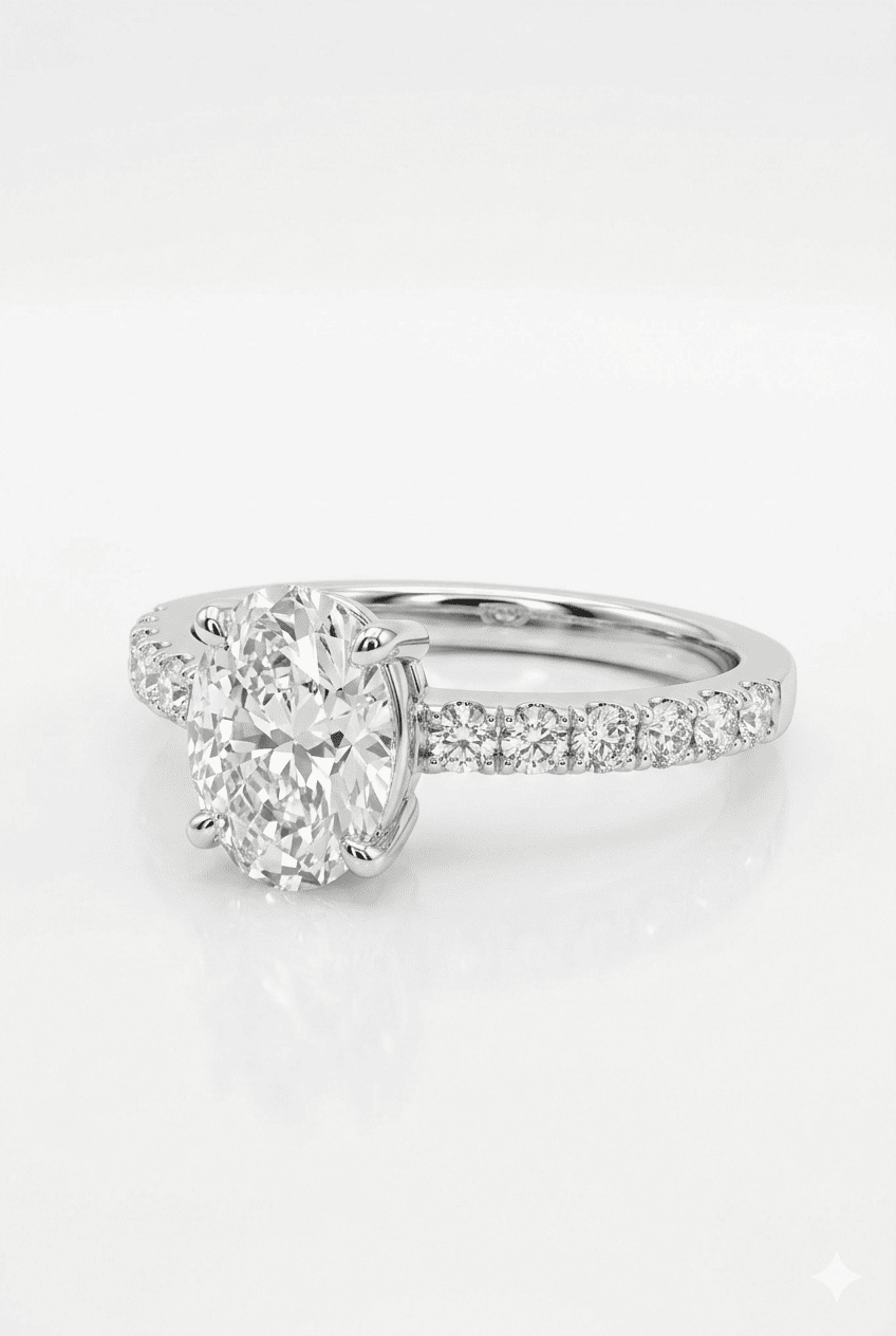 Diamond ring with a white background