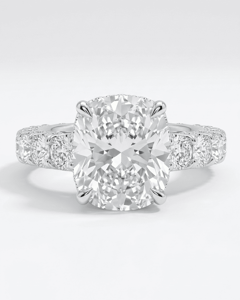 Diamond ring with a white background