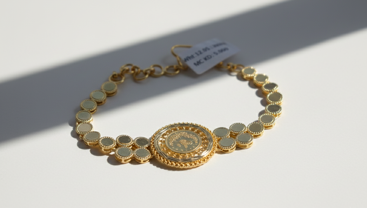 Solid Gold "Pendent" Bracelet – Premium Finish | 21K Fine Gold Jewelry