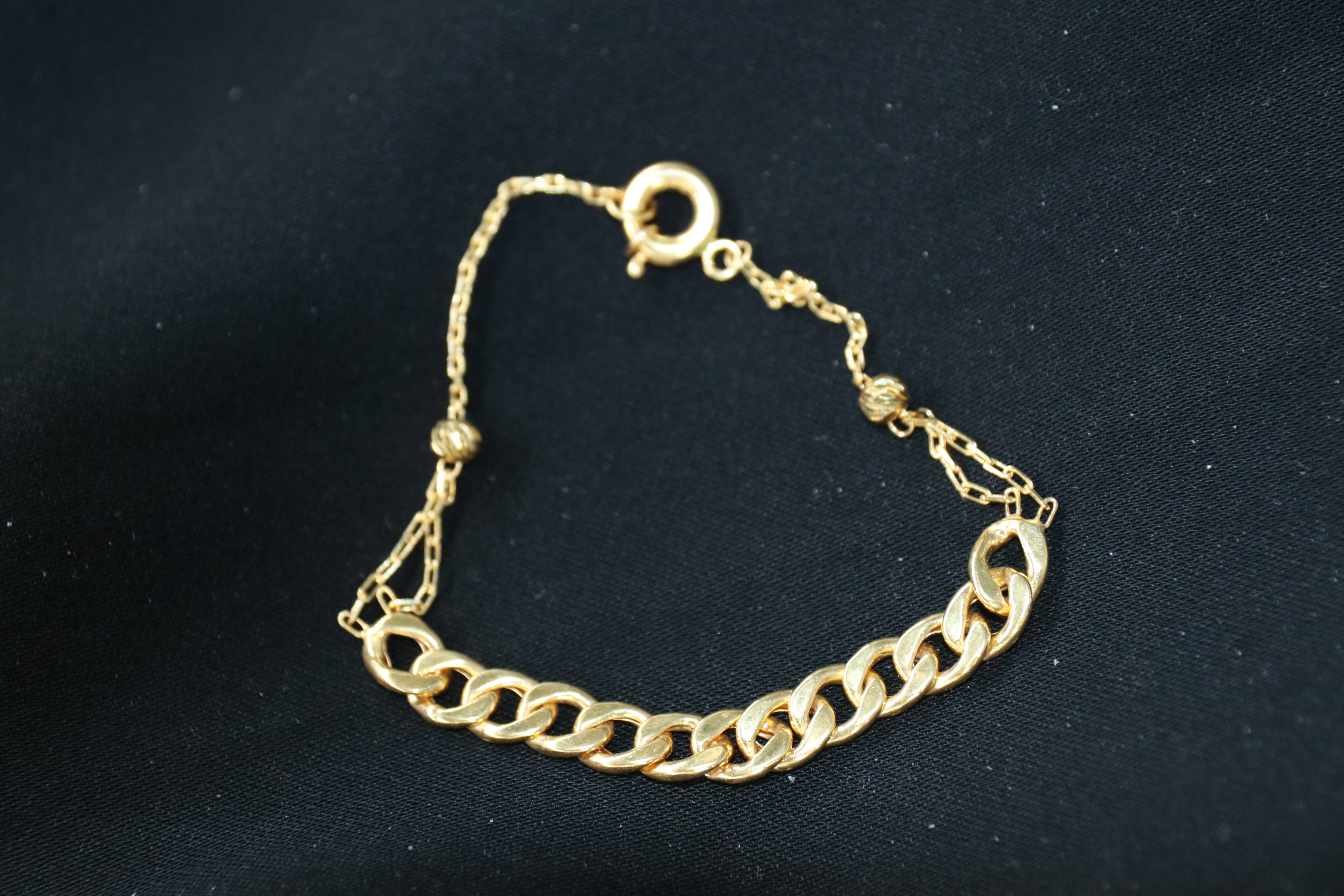 Solid Gold "Half Cuban" Bracelet – Premium Finish | 21K Fine Gold Jewelry