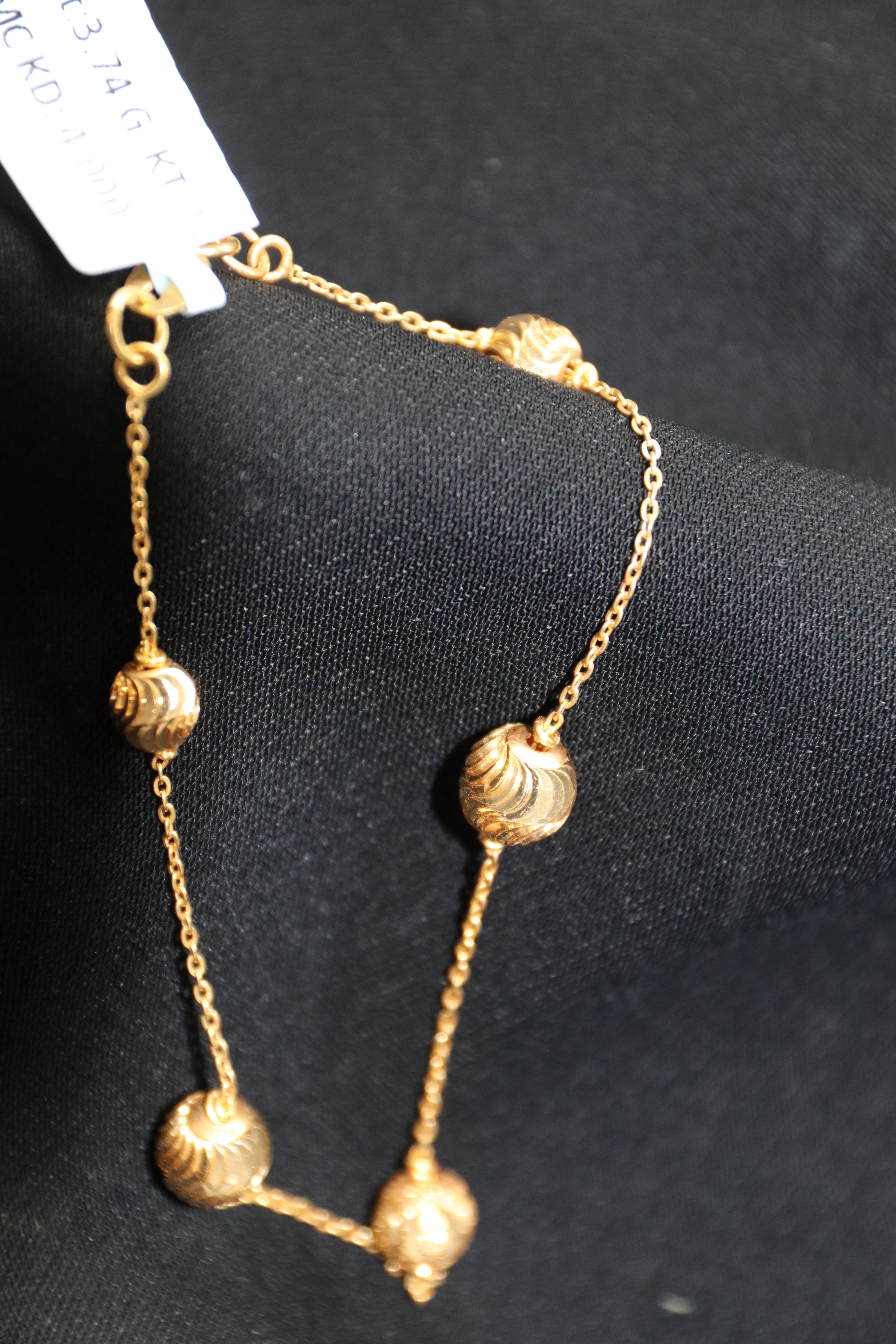 Solid Gold "Beads" Bracelet – Premium Finish | 21K Fine Gold Jewelry