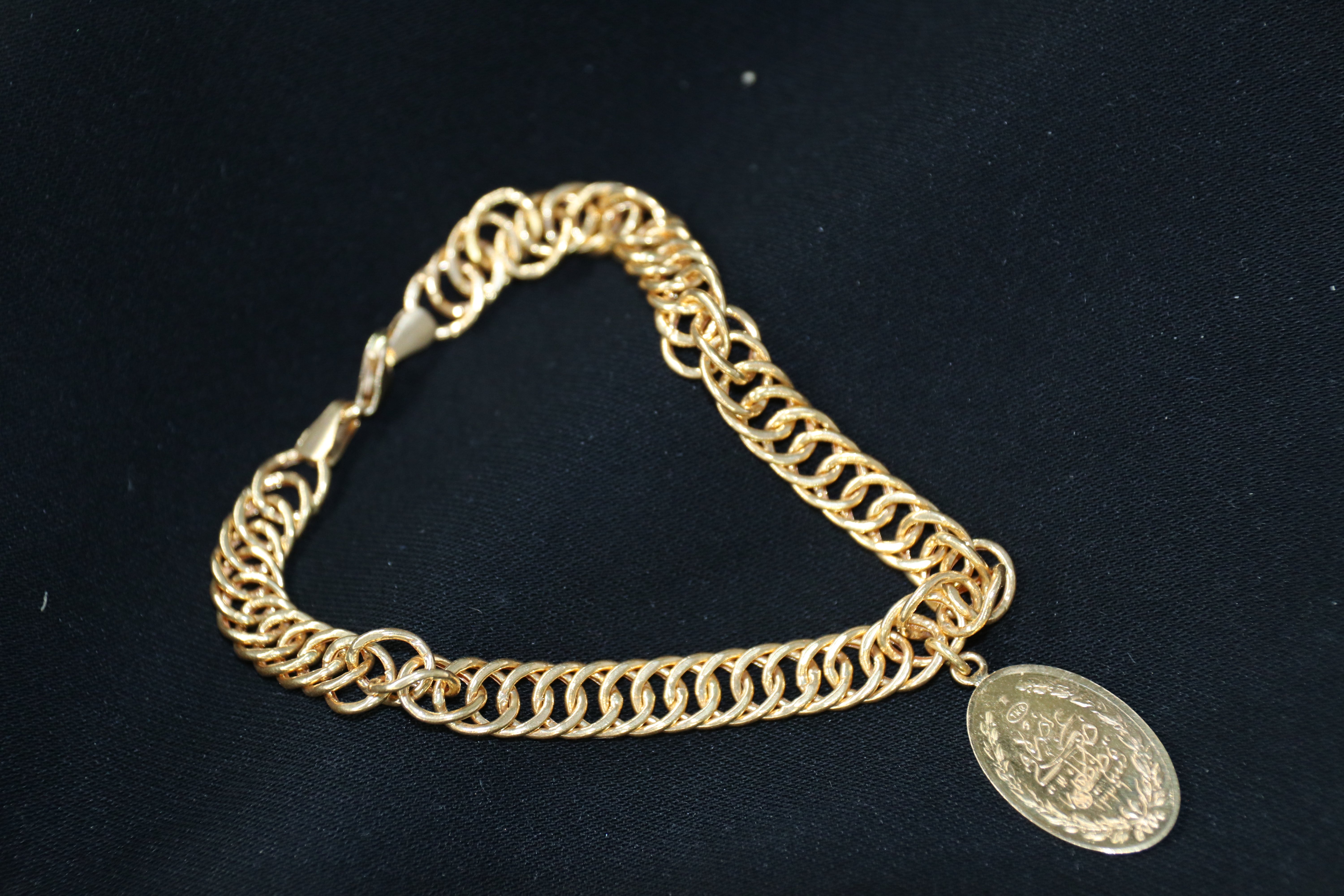 Solid Gold "Pendent" Bracelet – Premium Finish | 21K Fine Gold Jewelry