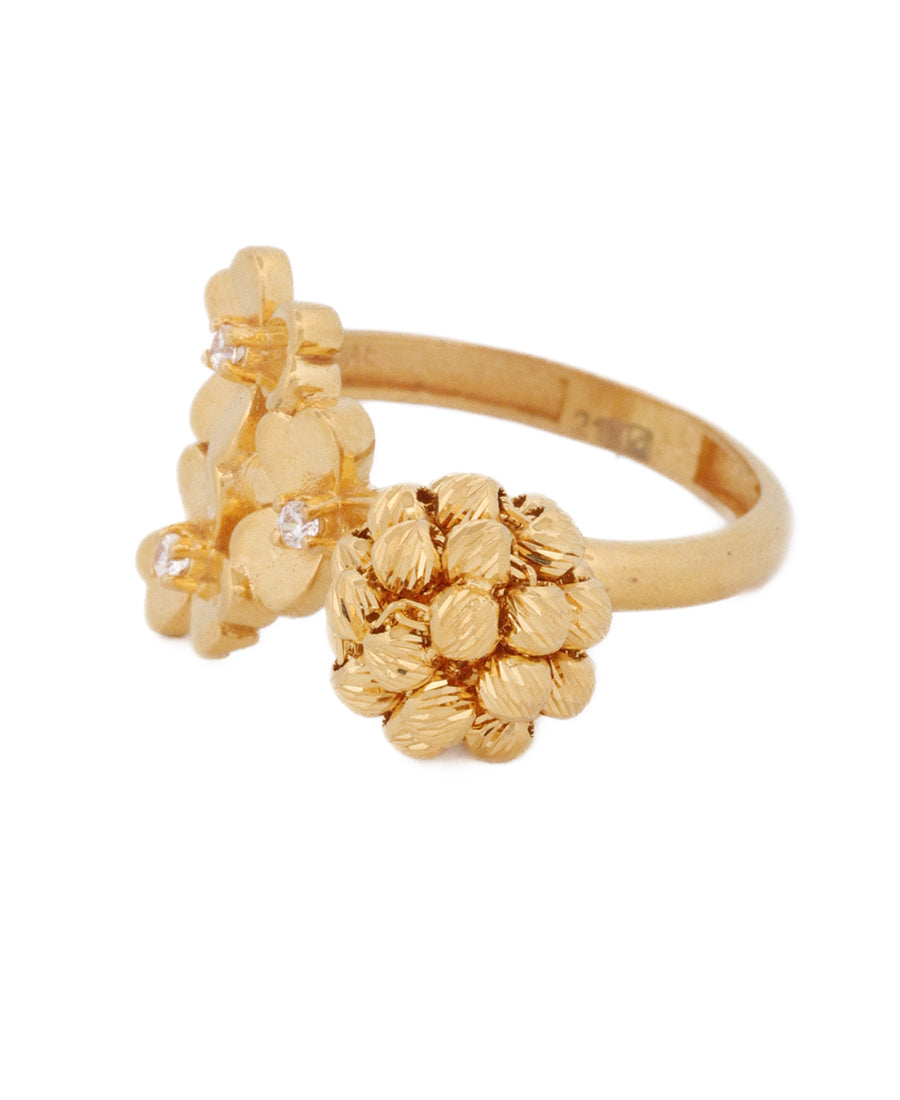 21K Gold Floral Diamond Ring – 5.5g | Bigeasy Jewellers