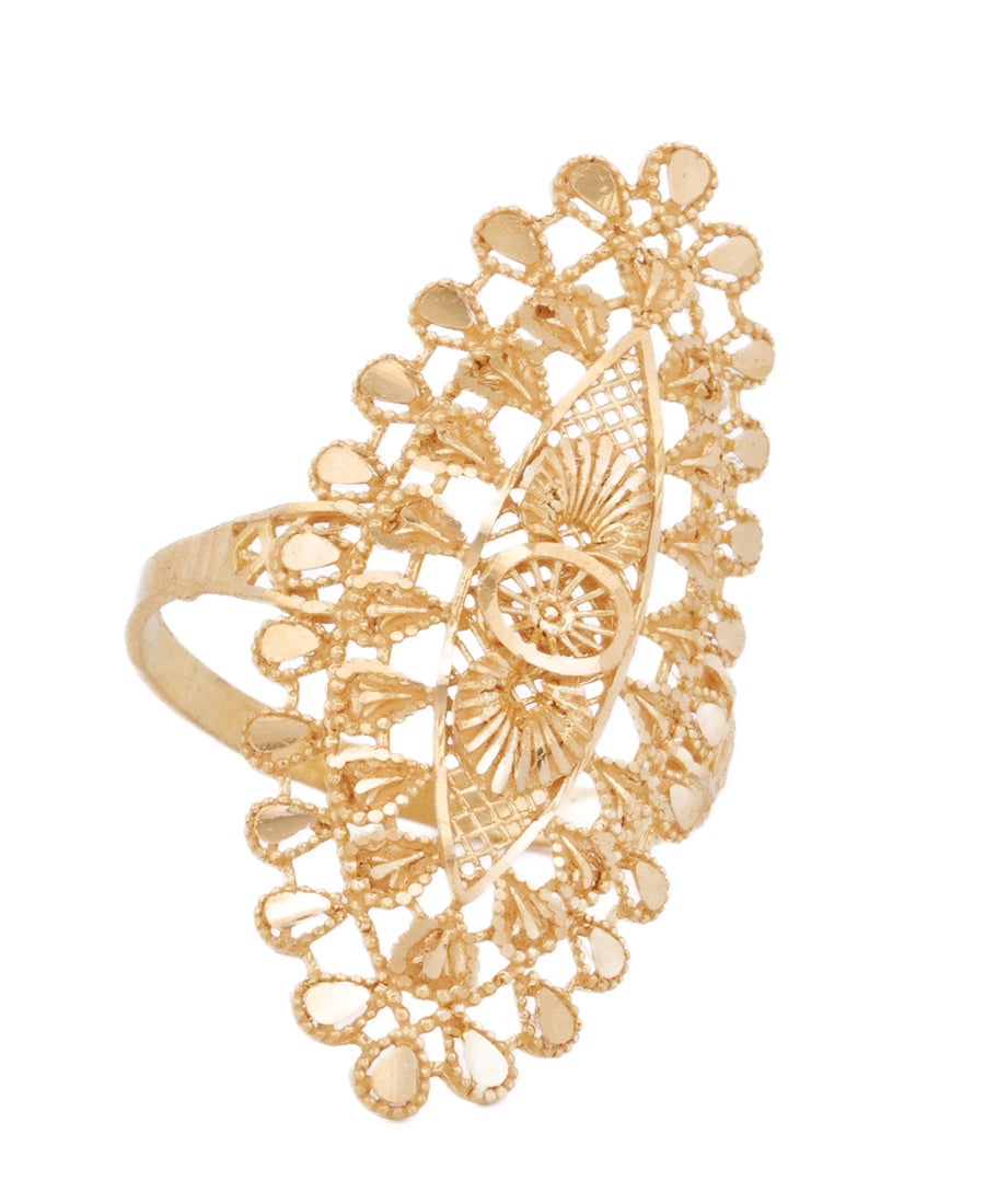 22K Gold Statement Filigree Ring – 3.25g Elegant Jewelry | Bigeasy Jewellers